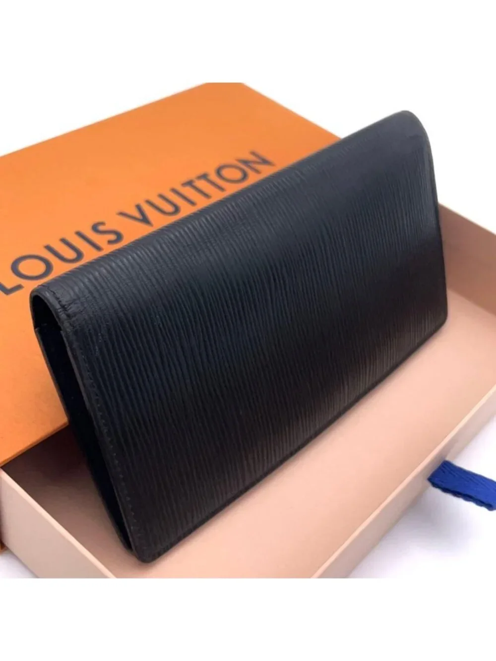Louis Vuitton Epi Portefeuille Brazza Circle Black Yellow Wallet